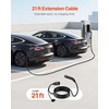 image:imageVEVOR EV Charger Extension Cable 32Amp 40 ft J1772 Extension Cord Compatible with 120V240V SAE J1772 Electric Vehicle Chargers Level 1Level 2 IP66 Heavy Duty Car Charging Cable with Carrying Bag48Amp  Tesla
