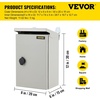 image:imageVEVOR Electrical Enclosure 24 x 24 x 12 NEMA 4 Outdoor Enclosure IP65 Waterproof amp Dustproof ColdRolled Carbon Steel Hinged Junction Box for Outdoor Indoor Use with Rain Hood12 x 8 x 6