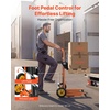image:imageVEVOR Hydraulic Material Lift Winch Stacker 450 lbs Load Capacity 354 Max Lifting Height Pallet Truck Dolly with Fork Lift Table Foldable amp Portable Pallet Jack Table Cart Orange amp Black