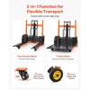 image:imageVEVOR Hydraulic Material Lift Winch Stacker 450 lbs Load Capacity 354 Max Lifting Height Pallet Truck Dolly with Fork Lift Table Foldable amp Portable Pallet Jack Table Cart Orange amp Black