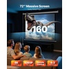 image:imageVEVOR Motorized Projector Screen 72 inch 43 1080 HD Electric Projection Screen Wall Mounted Projection Dispaly Projector with Remote Control Automatic Movie Screen for Family Home Office TheaterES72
