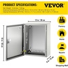 image:imageVEVOR NEMA Steel Enclosure 20 x 12 x 10 NEMA 4X Steel Electrical Box IP66 Waterproof amp Dustproof OutdoorIndoor Electrical Junction Box with Mounting Plate16 x 12 x 6