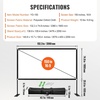 image:imageVEVOR Outdoor Movie Screen wStand 150 Portable Movie Screen 169 HD Wide Angle Outdoor Projector Screen Front amp Rear Projection wStorage Bag amp Stand for Office Home Theater Outdoor Indoor Use  Front amp Rear Projection Wide Angle with Storage Bag for Office Home Theater Outdoor and Indoor Use Black and White150inch
