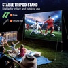 image:imageVEVOR Outdoor Movie Screen wStand 150 Portable Movie Screen 169 HD Wide Angle Outdoor Projector Screen Front amp Rear Projection wStorage Bag amp Stand for Office Home Theater Outdoor Indoor Use  Front amp Rear Projection Wide Angle with Storage Bag for Office Home Theater Outdoor and Indoor Use Black and White150inch
