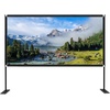 image:imageVEVOR Outdoor Movie Screen wStand 150 Portable Movie Screen 169 HD Wide Angle Outdoor Projector Screen Front amp Rear Projection wStorage Bag amp Stand for Office Home Theater Outdoor Indoor Use  Front amp Rear Projection Wide Angle with Storage Bag for Office Home Theater Outdoor and Indoor Use Black and White150inch
