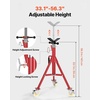 image:imageVEVOR Pipe Stand with Casters V Head Pipe Stand with Adjustable Height 331563 Inch 2500LBS Load Capacity Folding Portable Pipe Stands for 18 to 12 Inch Pipe Supporting