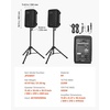 image:imageVEVOR Portable PA System with Microphone 300W Powered Sound System with 8 Channel Mixer Dual 8 Speakers Wireless Bluetooth Compact Stands USB SD XLR RCA Inputs for DJs Events Indoor ampOutdoor300W