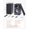 image:imageVEVOR Powered Bookshelf Speakers 25W x 2 Active Studio Monitor Speaker with 55 Inch Woofer BluetoothRCACoaxialOpticalUSBSubwoofer Connection Wooden Enclosure for Record Player Turntable PC55 Inch