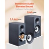 image:imageVEVOR Powered Bookshelf Speakers 25W x 2 Active Studio Monitor Speaker with 55 Inch Woofer BluetoothRCACoaxialOpticalUSBSubwoofer Connection Wooden Enclosure for Record Player Turntable PC55 Inch