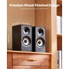 image:imageVEVOR Powered Bookshelf Speakers 25W x 2 Active Studio Monitor Speaker with 55 Inch Woofer BluetoothRCACoaxialOpticalUSBSubwoofer Connection Wooden Enclosure for Record Player Turntable PC55 Inch