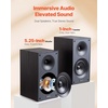 image:imageVEVOR Powered Bookshelf Speakers 25W x 2 Active Studio Monitor Speaker with 55 Inch Woofer BluetoothRCACoaxialOpticalUSBSubwoofer Connection Wooden Enclosure for Record Player Turntable PC525 Inch