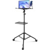 image:imageVEVOR Projector Stand Laptop Stand Tripod Adjustable Height 2697 to 63 in Portable Projector Tripod with Tray amp Gooseneck Phone Holder for Outdoor Movies Home Office Stage or StudioTripod with Wheels