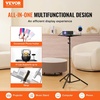 image:imageVEVOR Projector Stand Laptop Stand Tripod Adjustable Height 2697 to 63 in Portable Projector Tripod with Tray amp Gooseneck Phone Holder for Outdoor Movies Home Office Stage or StudioTripod without Wheels