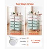 image:imageVEVOR Rolling Cart with Drawers 4 Drawer Storage Organizer Mobile Utility Cart with Steel Frame Universal Casters amp 2 Brakes for Office Classroom Craft Tools Garage Cleaning Supplies Rose Red248 L x 154 W x 352 H
