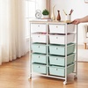 image:imageVEVOR Rolling Cart with Drawers 4 Drawer Storage Organizer Mobile Utility Cart with Steel Frame Universal Casters amp 2 Brakes for Office Classroom Craft Tools Garage Cleaning Supplies Rose Red248 L x 154 W x 352 H