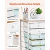image:imageVEVOR Rolling Cart with Drawers 4 Drawer Storage Organizer Mobile Utility Cart with Steel Frame Universal Casters amp 2 Brakes for Office Classroom Craft Tools Garage Cleaning Supplies Rose Red157 L x 130 W x 281 H