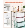 image:imageVEVOR Rolling Cart with Drawers 4 Drawer Storage Organizer Mobile Utility Cart with Steel Frame Universal Casters amp 2 Brakes for Office Classroom Craft Tools Garage Cleaning Supplies Rose Red248 L x 154 W x 352 H