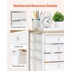 image:imageVEVOR Rolling Cart with Drawers 4 Drawer Storage Organizer Mobile Utility Cart with Steel Frame Universal Casters amp 2 Brakes for Office Classroom Craft Tools Garage Cleaning Supplies Rose Red157 L x 130 W x 250 H