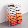 image:imageVEVOR Rolling Cart with Drawers Double Row 15 Drawer Storage Organizer Mobile Utility Cart Steel Frame Universal Casters amp 2 Brakes for Office Classroom Craft Room Studio Garage Gradient Red