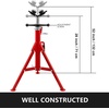 image:imageVEVOR V Head Pipe Stand with 4Ball Transfer 2500LBS Capacity with Adjustable Height 28  52 Portable Folding Pipe Stand for 18 to 12 Inch Pipes Supporting