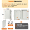 image:imageVEVOR WeatherResistant Junction Box Dimensions 1181 x 787 x 708 inches Crafted from Durable ABS Plastic with a Secure Hinged Lid and Stainless Steel Lock IP67 Rated for Superior Dust and Wa1181x 787x708