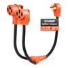 image:imageVEVOR Y Splitter Adapter Cord 50 Amp NEMA 1450 4 Prong 240V Splitter for RV and EV NEMA 1450P to Dual 1450R Outlets with Grip Handle Heavy Duty 6381 STW Wire Outdoor RV Power Extension Cord1430P1430R1450R