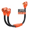 image:imageVEVOR Y Splitter Adapter Cord 50 Amp NEMA 1450 4 Prong 240V Splitter for RV and EV NEMA 1450P to Dual 1450R Outlets with Grip Handle Heavy Duty 6381 STW Wire Outdoor RV Power Extension Cord1450PDual 1450R