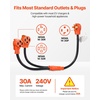 image:imageVEVOR Y Splitter Adapter Cord 50 Amp NEMA 1450 4 Prong 240V Splitter for RV and EV NEMA 1450P to Dual 1450R Outlets with Grip Handle Heavy Duty 6381 STW Wire Outdoor RV Power Extension Cord1430P1430R1450R