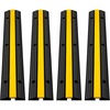 image:imageHappybuy 4 Pack of 1Channel Rubber Cable Protector Ramps Heavy Duty 18000Lbs Load Capacity Cable Wire Cord Cover Ramp Speed Bump Driveway Hose Cable Ramp Protective Cover  Protective Wire Cord Cover Heavy Duty Driveway Rubber Traffic Speed Bump Hump with FlipOpen Top Cover Black and YellowProtective Cover