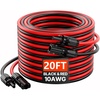 image:imageVEVOR 100FT Solar Panel Extension Cable 10 AWG Solar Panel Wire with Flame Retardant Protective Sleeving Female and Male Connectors IP67 Waterproof PV Wire for Outdoor Automotive RV Black amp RedStandard Black  Red