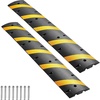 image:imageVEVOR 40 in Rubber Speed Bump 2 Pack 2 Channel Heavy Duty Traffic Speed Hump 22000 lbsAxle Load Capacity Cable Protector Ramp with Expansion Screws for Asphalt Concrete Gravel Driveway and Road2 Pack6FT