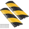 image:imageVEVOR 40 in Rubber Speed Bump 2 Pack 2 Channel Heavy Duty Traffic Speed Hump 22000 lbsAxle Load Capacity Cable Protector Ramp with Expansion Screws for Asphalt Concrete Gravel Driveway and Road2 Pack3FT