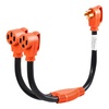 image:imageVEVOR Y Splitter Adapter Cord 50 Amp NEMA 1450 4 Prong 240V Splitter for RV and EV NEMA 1450P to Dual 1450R Outlets with Grip Handle Heavy Duty 6381 STW Wire Outdoor RV Power Extension Cord1450PDual 1450R