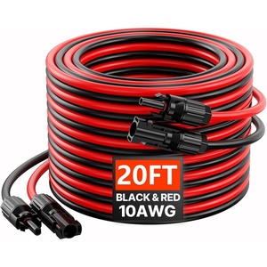 image:imageVEVOR 100FT Solar Panel Extension Cable 10 AWG Solar Panel Wire with Flame Retardant Protective Sleeving Female and Male Connectors IP67 Waterproof PV Wire for Outdoor Automotive RV Black amp RedStandard Black  Red