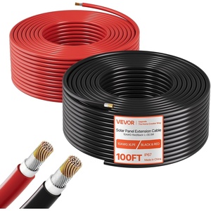 image:imageVEVOR 100FT Solar Panel Wire 10AWG Tinned Copper PV Cable 6mm IP67 Waterproof XLPE Insulation Outdoor Extension Cord for RV Boat Home Solar Black100FT2 RedBlack