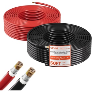 image:imageVEVOR 100FT Solar Panel Wire 10AWG Tinned Copper PV Cable 6mm IP67 Waterproof XLPE Insulation Outdoor Extension Cord for RV Boat Home Solar Black50FT2 RedBlack