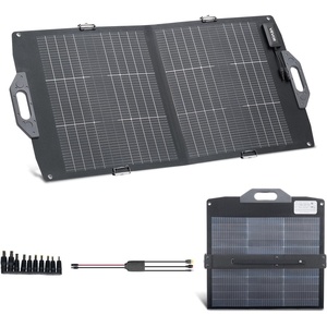 image:imageVEVOR 100W Bifacial Solar Panel 16BB NType Foldable Monocrystalline Solar Panel Charger 24 Efficiency Portable with MC4 Output USBA QC30 TypeC amp DC Ports for Power Stations Camping Hiking100W