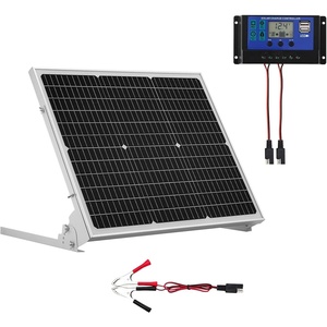 image:imageVEVOR 20W 12V Solar Battery Trickle Charger Maintainer Mono Solar Panel Battery Charger with Builtin MPPT Controller amp Adjustable Mount Bracket IP65 Waterproof for Car Boat RV Trailer House Roof50W