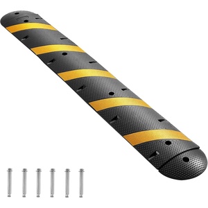 image:imageVEVOR 40 in Rubber Speed Bump 2 Pack 2 Channel Heavy Duty Traffic Speed Hump 22000 lbsAxle Load Capacity Cable Protector Ramp with Expansion Screws for Asphalt Concrete Gravel Driveway and Road1 Pack6FT