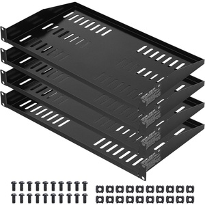 image:imageVEVOR 4PCS 1U Server Rack Shelf Universal Vented Rack Mount Cantilever Tray  for 19 Inch Network Equipment Rack amp Cabinet 10 Deep Rack Mount Shelf 50 lbs Max Weight Capacity Good Air Circulation1U4PCS