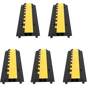 image:imageVEVOR 5 Pack Rubber Cable Protector Ramp 2 Channel Heavy Duty 66000 lbs Load Capacity Cable Wire Cord Cover Ramp Speed Bump Driveway Hose Cable Ramp Protective Cover 2Channel 5 Pack66000 lbs5 Pcs