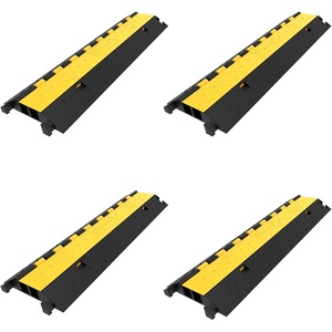 image:imageVEVOR 5 Pack Rubber Cable Protector Ramp 2 Channel Heavy Duty 66000 lbs Load Capacity Cable Wire Cord Cover Ramp Speed Bump Driveway Hose Cable Ramp Protective Cover 2Channel 5 Pack66000 lbs4 Pcs