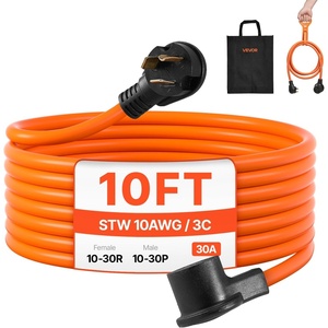 image:imageVEVOR 50 FT 30 Amp Dryer Extension Cord 3Prong NEMA 1030P to 1030R 10AWG STW Pure Copper 125250V 7500W Heavy Duty Power Cable for EV Charging Laundry Room Home Garage ETL ListedOrange