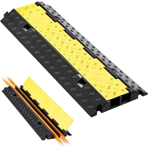image:imageVEVOR Cable Protector Ramp 2 Channel Heavy Duty 3937 Rubber Cord Hose Wire Cover 22W x 2H Large Channel Size Traffic Speed Bump with FlipOpen Top Cover for Indoor Outdoor Use