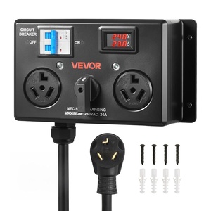 image:imageVEVOR Manual EV Charging Switch NEMA 1030 Splitter Switch for Dryer amp EV 24A Max 240V Manual Power Distribution with Circuit Breaker RealTime Display HandOperated Selector Plug and Play ETLNEMA 1030 Dual 1030R