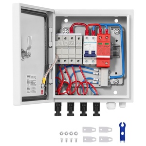 image:imageVEVOR PV Combiner Box 4 String Metal Solar Combiner Box with 15A Rated Current Fuse 63A Circuit Breaker Lightning Arrester Steel Case for OnOff Grid Solar Panel System IP65Metal