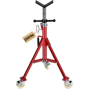 image:imageVEVOR Pipe Stand with Casters V Head Pipe Stand with Adjustable Height 331563 Inch 2500LBS Load Capacity Folding Portable Pipe Stands for 18 to 12 Inch Pipe Supporting
