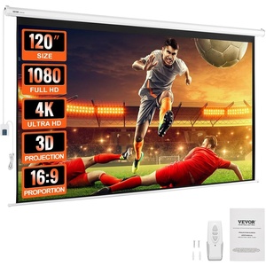 image:imageVEVOR Projector Screen 100 inch Manual Pull Down Projector Screen 169 4K 1080 HD Projector Screen AutoLocking Portable Projection Screen Projector Screen for Family Home Office TheaterTLES120
