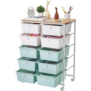 image:imageVEVOR Rolling Cart with Drawers 4 Drawer Storage Organizer Mobile Utility Cart with Steel Frame Universal Casters amp 2 Brakes for Office Classroom Craft Tools Garage Cleaning Supplies Rose Red248 L x 154 W x 352 H