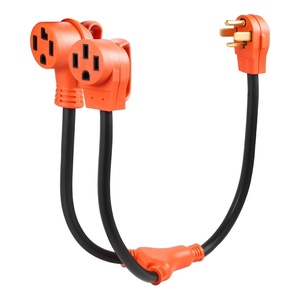 image:imageVEVOR Y Splitter Adapter Cord 50 Amp NEMA 1450 4 Prong 240V Splitter for RV and EV NEMA 1450P to Dual 1450R Outlets with Grip Handle Heavy Duty 6381 STW Wire Outdoor RV Power Extension Cord1430P1430R1450R
